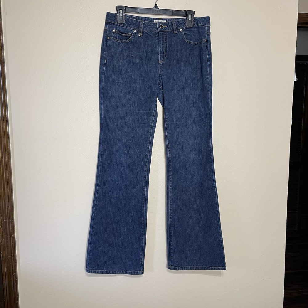 Michael‎ Michael Kors Womens Dark Wash Flare Leg Stretch Denim Jeans Size 8